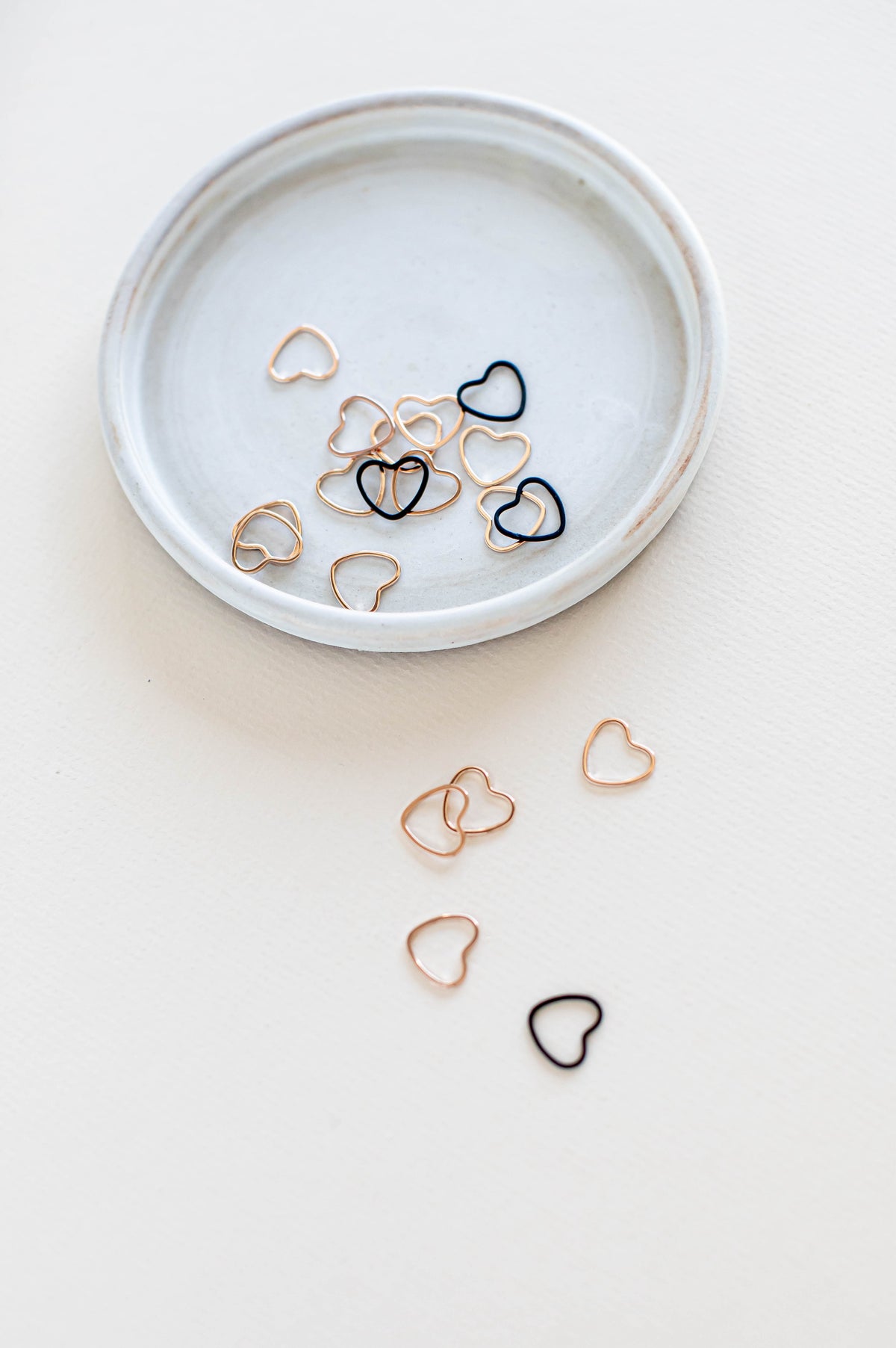 Minimal 14K Gold Stitch Markers - Heart