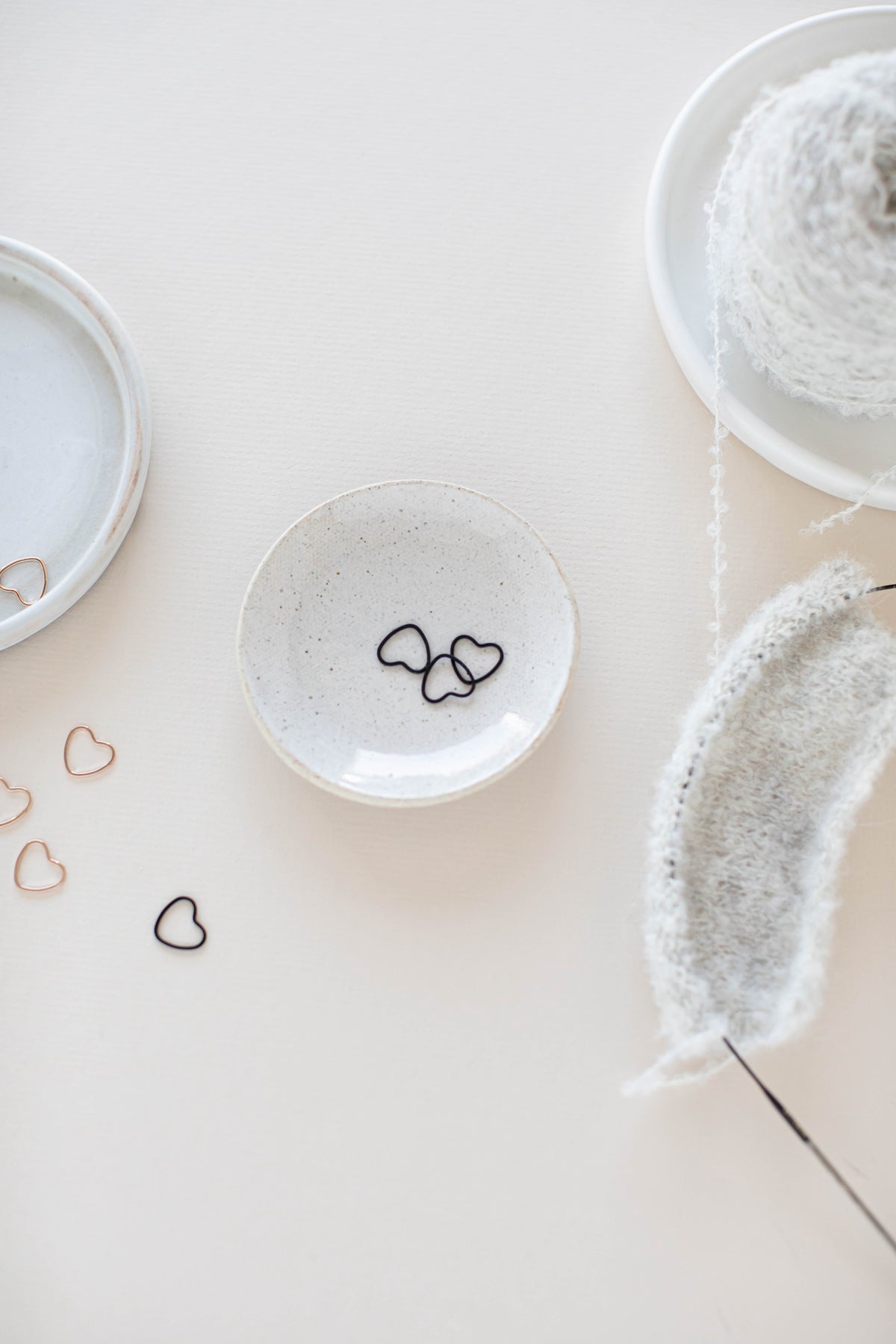 Minimal 14K Gold Stitch Markers - Heart