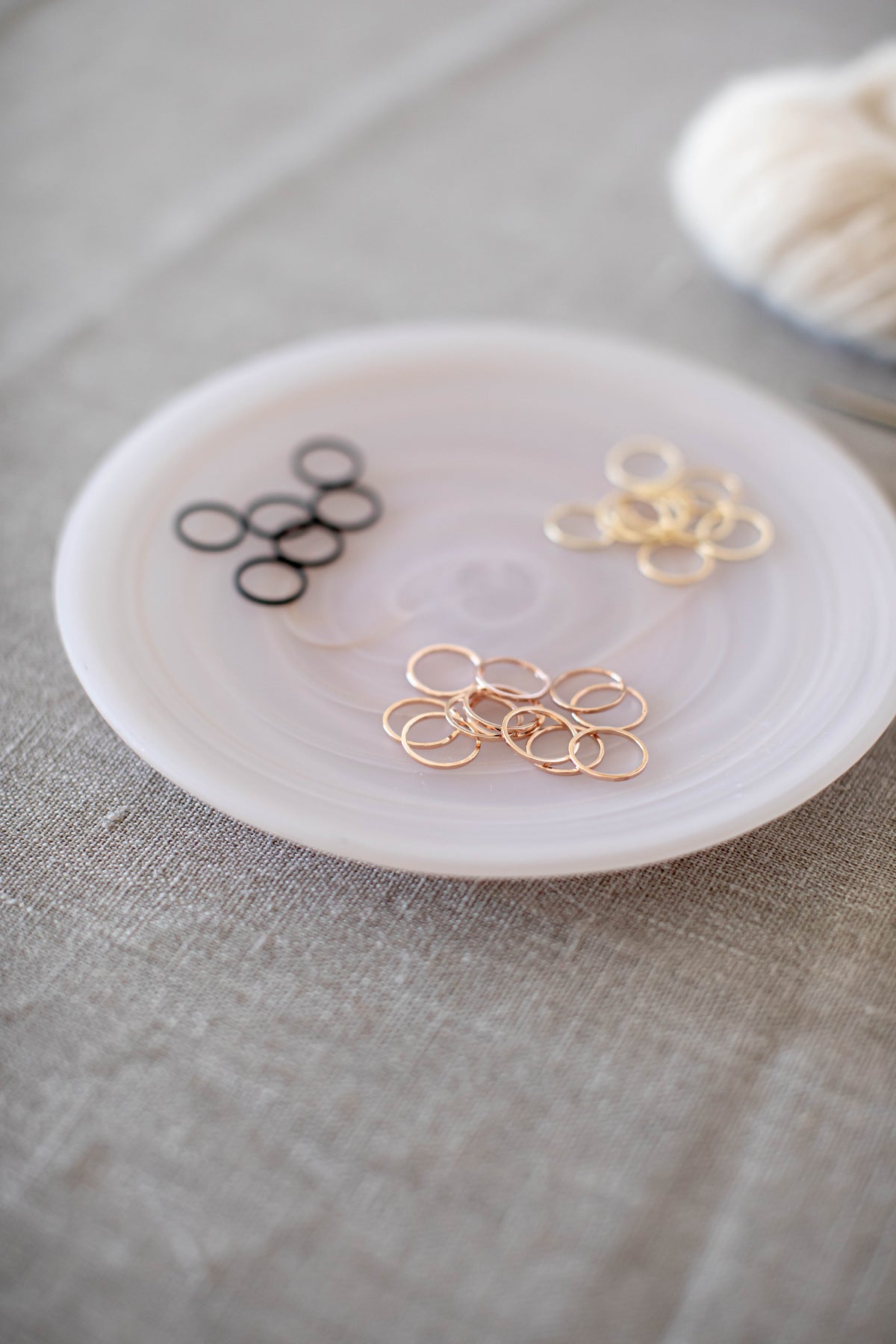 Minimal 14K Gold Stitch Markers - Round
