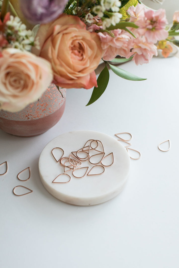 Minimal 14K Stitch Markers - Tear Drop