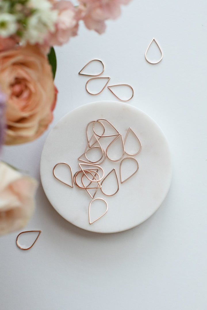 Minimal 14K Stitch Markers - Tear Drop