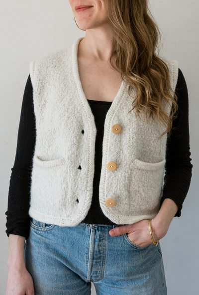 Teddy Vest Yarn Bundle - Som Aran + Fields Boucle