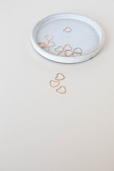 Minimal 14K Gold Stitch Markers - Heart
