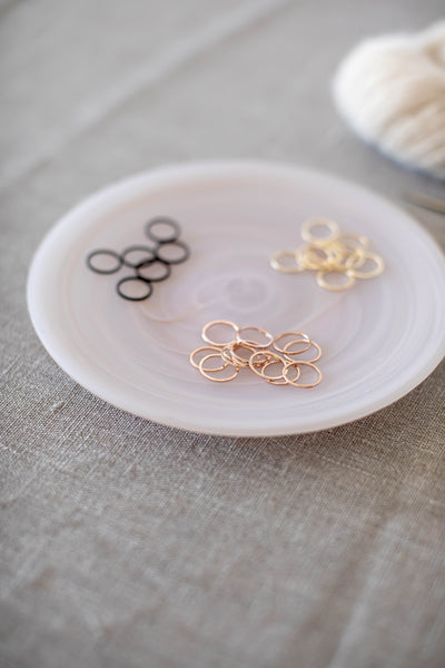 Minimal 14K Gold Stitch Markers - Round