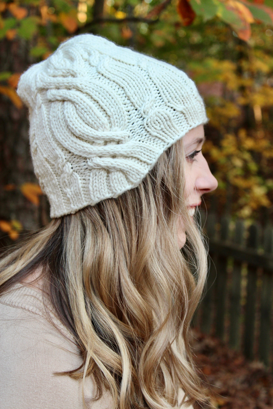 Serene Snow Hat Pattern by Megan Gonzalez