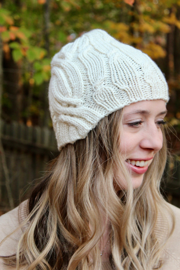 Serene Snow Hat Pattern by Megan Gonzalez