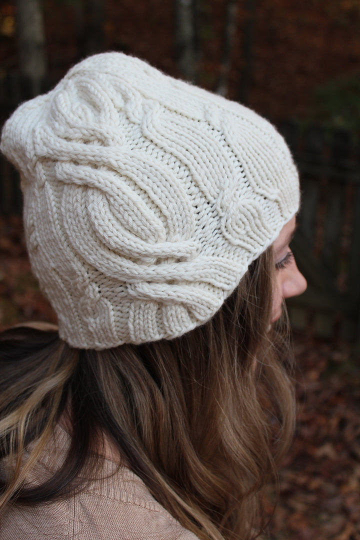 Serene Snow Hat Pattern by Megan Gonzalez